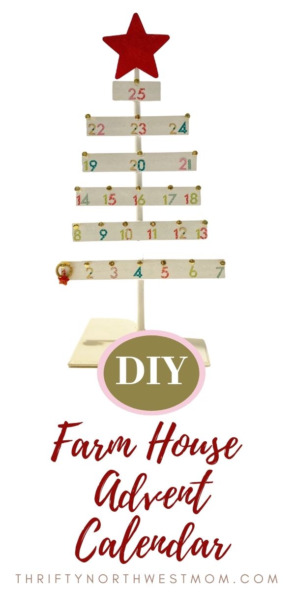 Farmhouse DIY Wooden Tree Advent Calendar