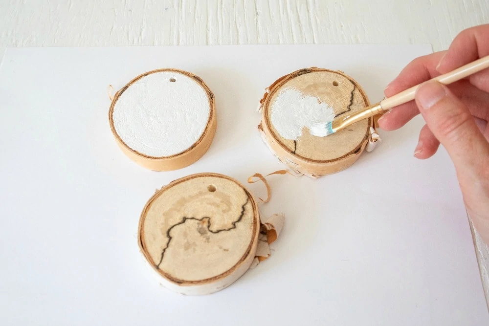 Painting Wood Slices for Ornaments