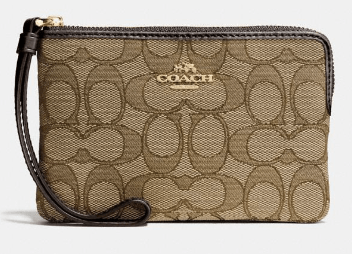 Coach Wristlet in signature canvas