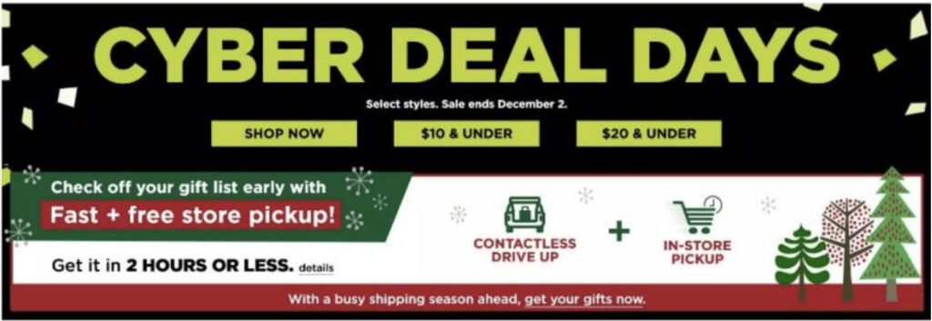 Kohls Cyber Monday Online Deals  -Starts 11/28 with 20% off Promo Code, $10 off $50 on Cyber Monday & more!
