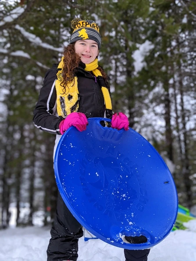 Disc Sled in the snow