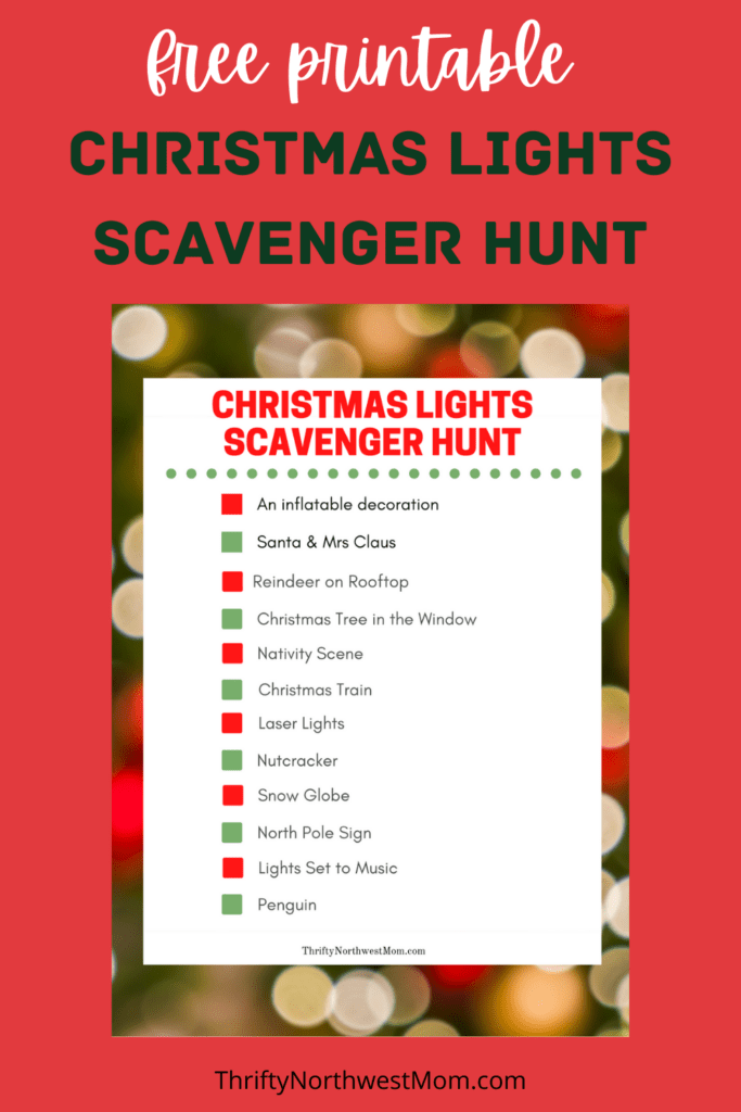 Christmas Light Scavenger Hunt – Free Printable