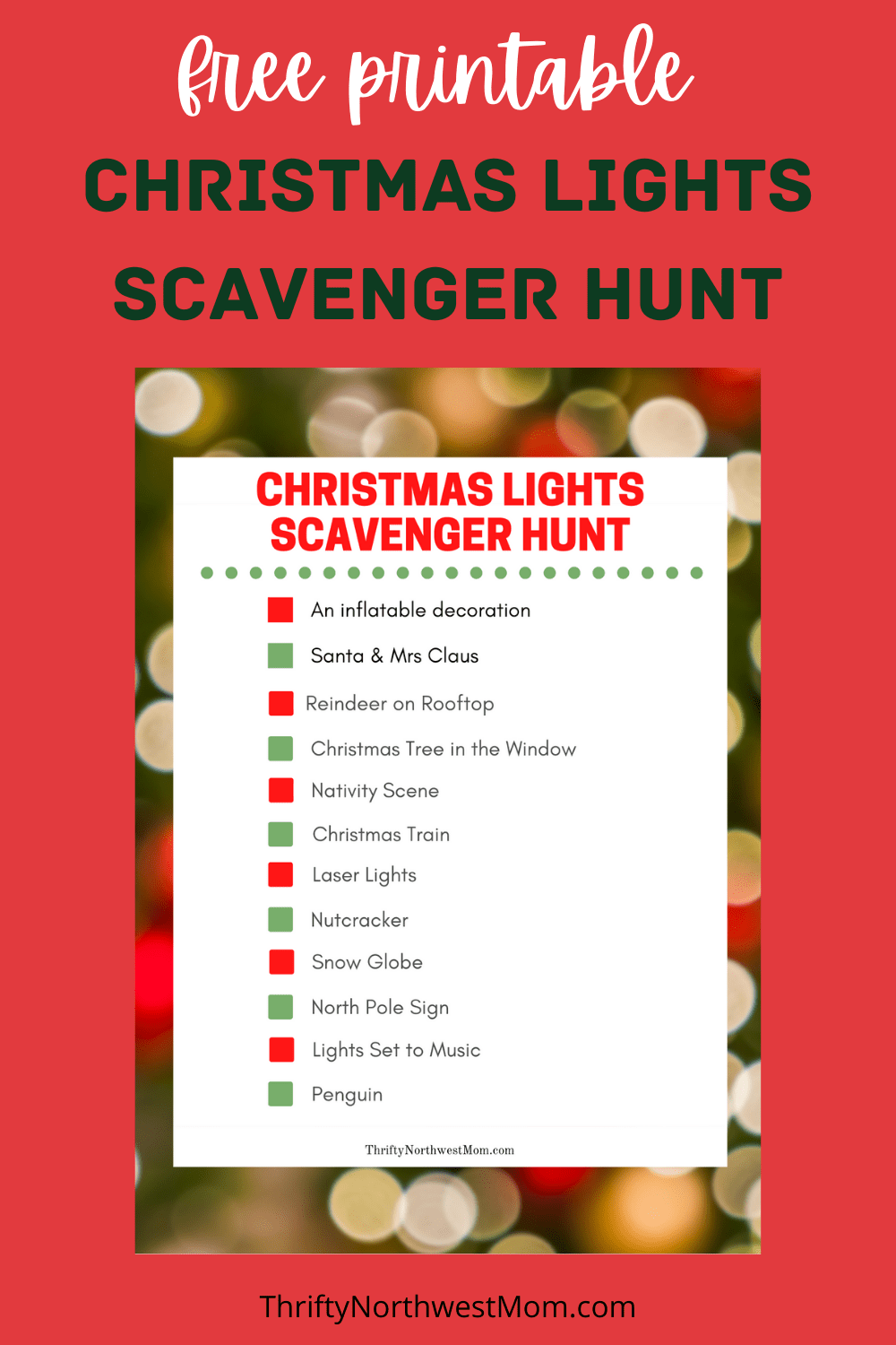 Free Printable Christmas Lights Scavenger Hunt