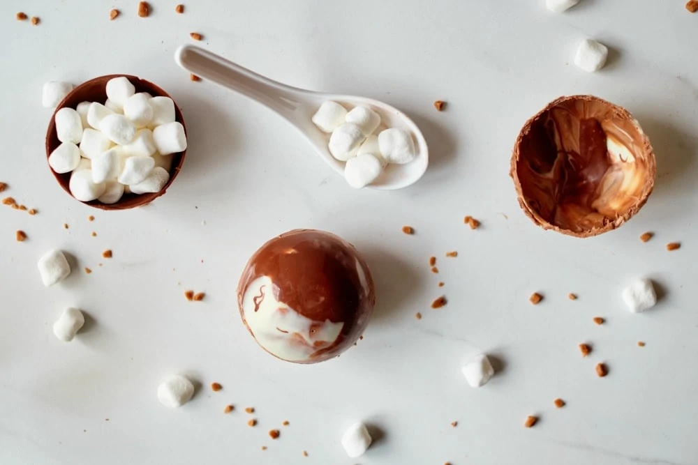 Hot Chocolate Ball with Ingredients Inside