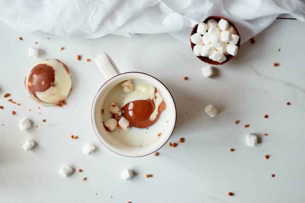 Hot Chocolate Bomb in Mug with Marshmallows