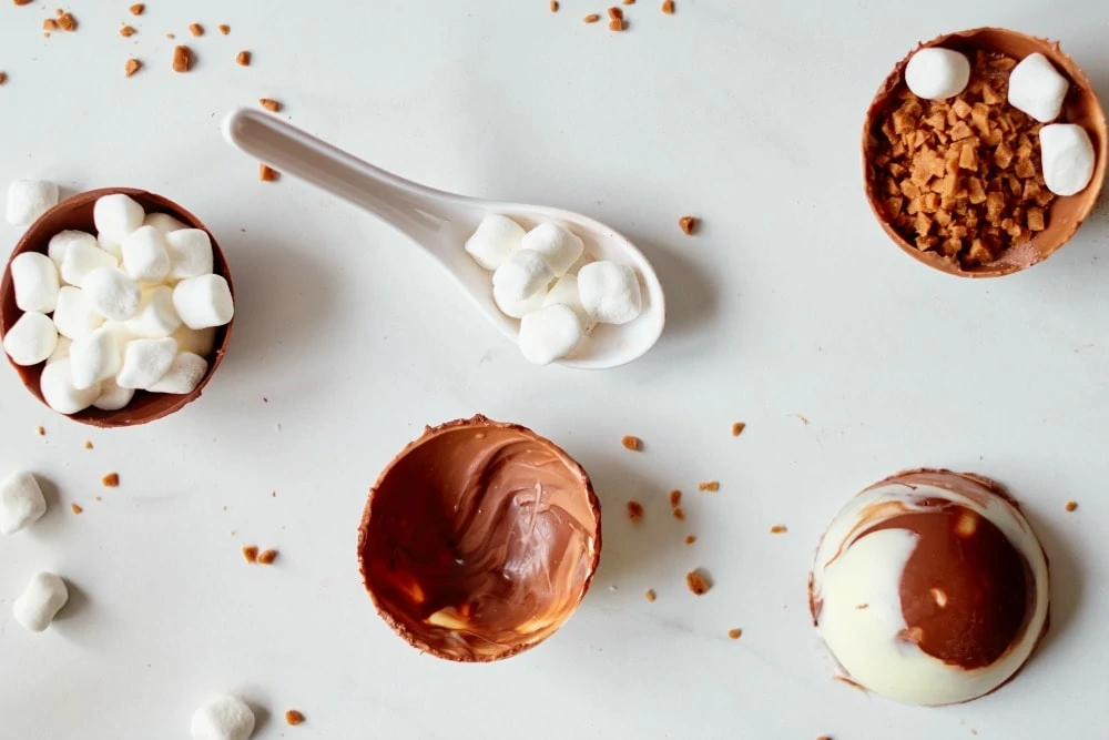 Ingredients to go inside Hot Chocolate Bombs