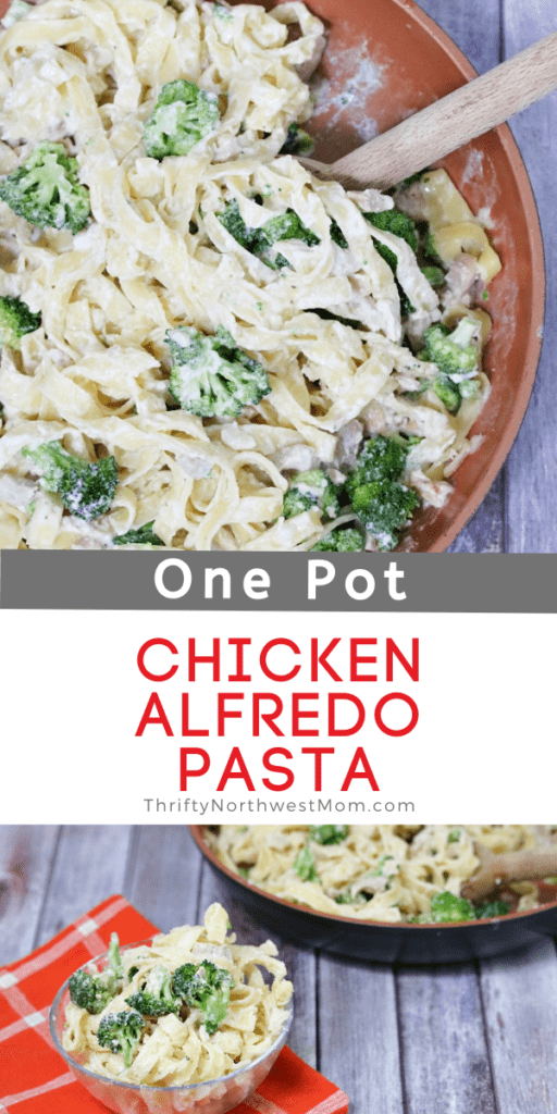 One Pot Chicken Alfredo Pasta with Broccoli Recipe