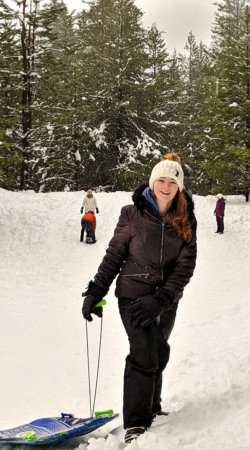 Sledding at Little Jon Sno Park at Mt Hood area