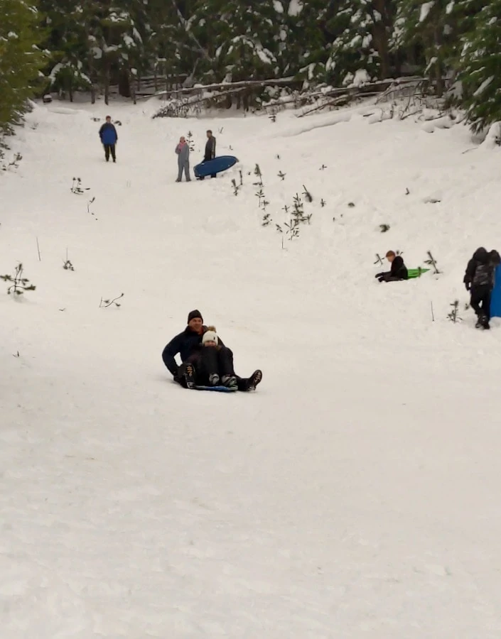 Sledding at Mt Hood sno park