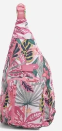 vera bradley sling backpack in pink tropical print
