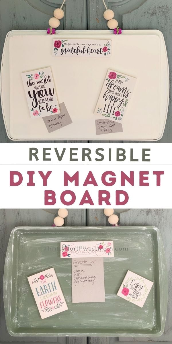 DIY Cookie Sheet Magnetic Board - Mrs Happy Homemaker
