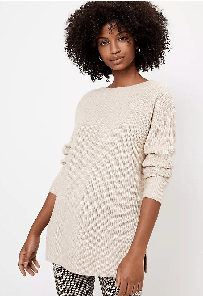 Ribbed Boatneck Sweater