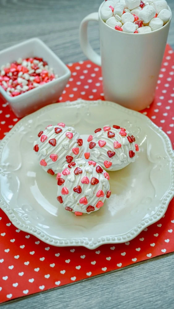 Valentine Hot Cocoa Bomb with Mug of Hot Chocolate