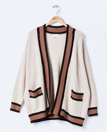 Wantable Brown & White Cardigan