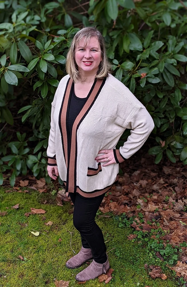 Womens Brown & Cream Cardigan