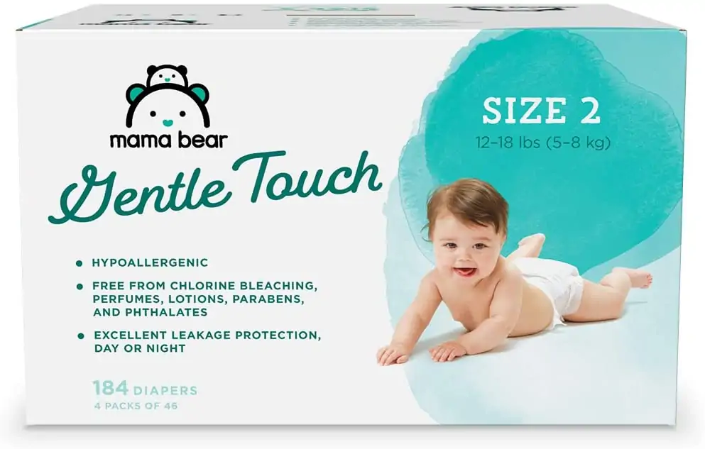 box of mama bear diapers