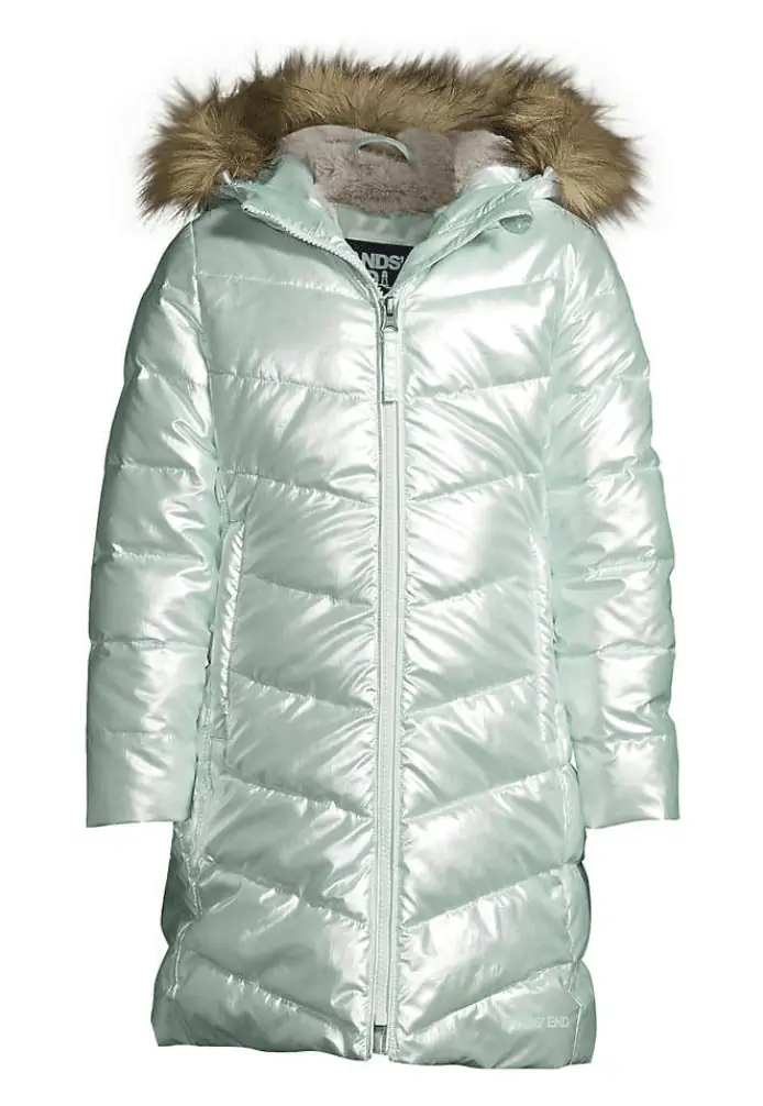 Lands End Girls Fleece Down Alternative Coat