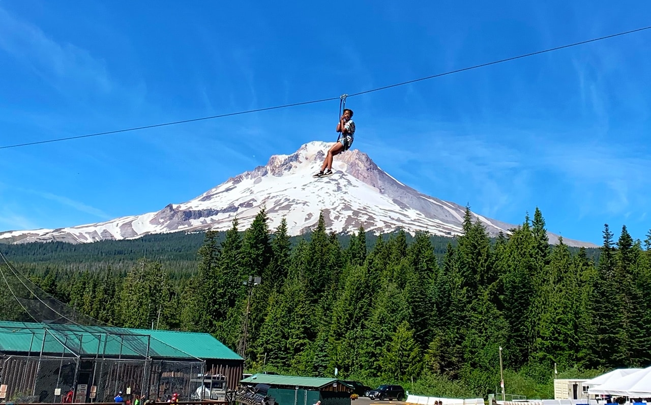 ziplining at skibowl