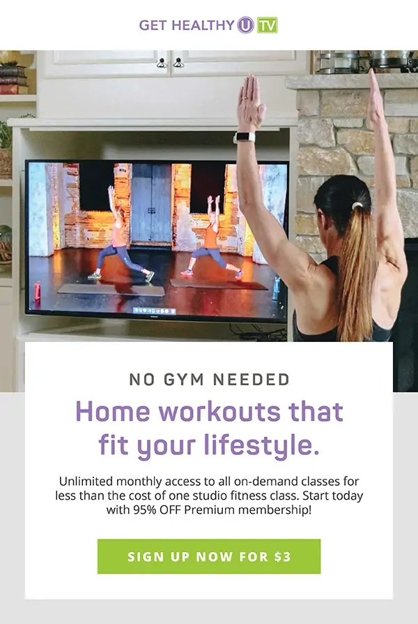 Get Healthy U TV Coupon Code – $0.65 Cents For Year Long Membership (Reg. $86)!