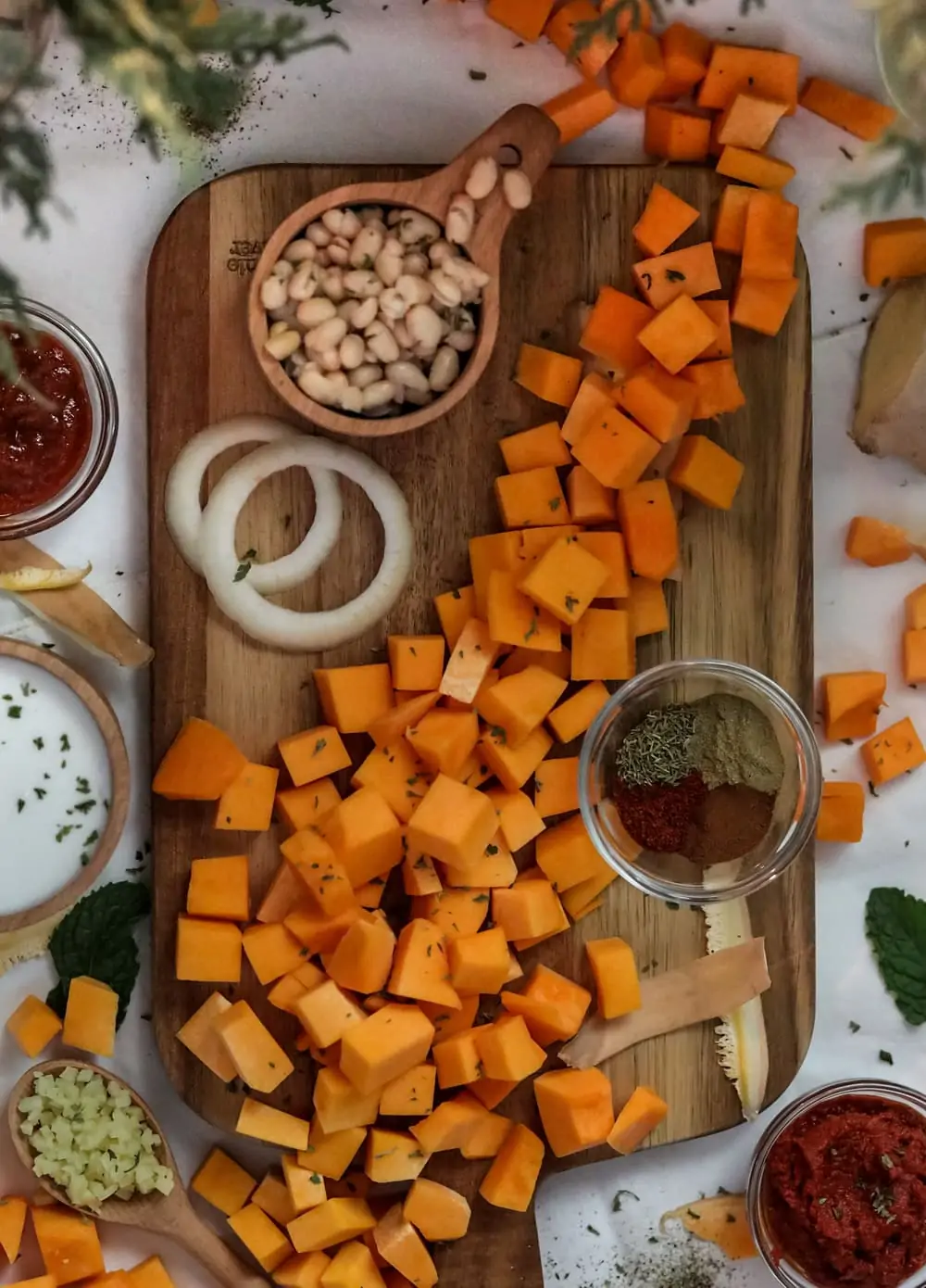 Ingredients needed for Butternut Squash Soup with Curry