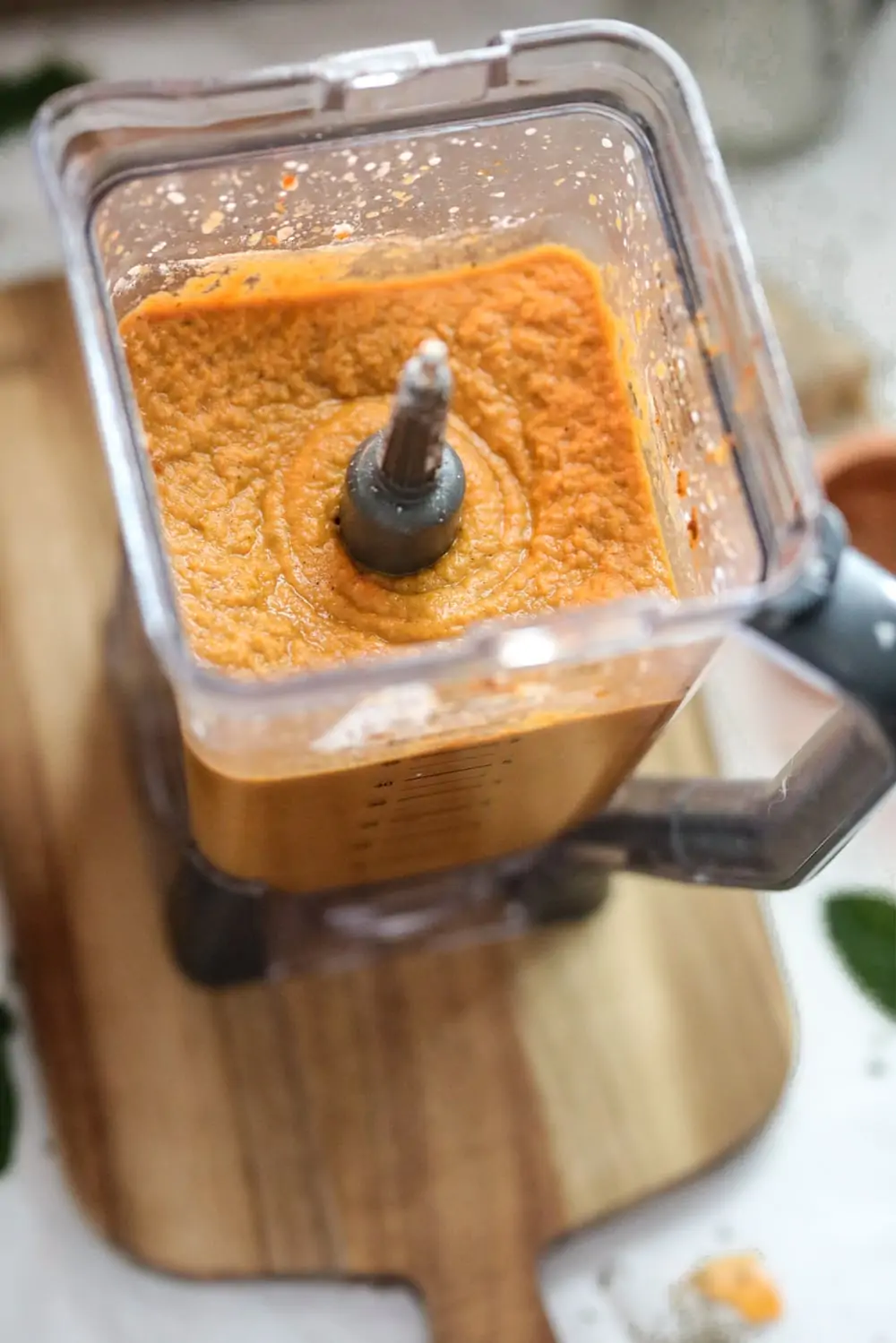 blending butternut squash soup