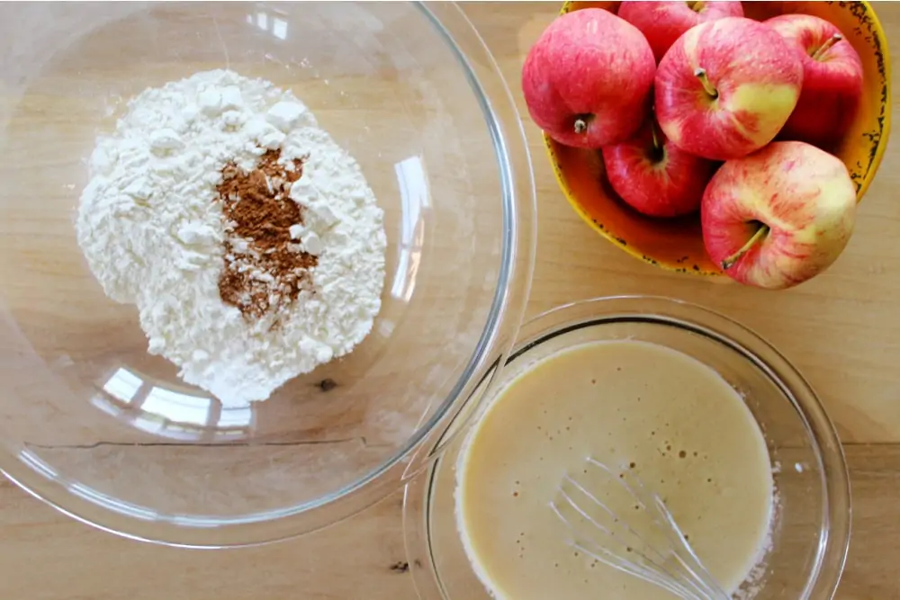 Apple Cider Donuts with Mixing Ingredients