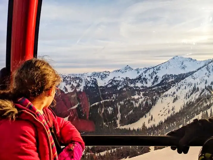 View on crystal mountain gondola ride