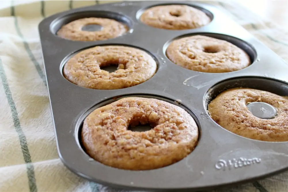 Baking the Apple Cider Donuts in Pan