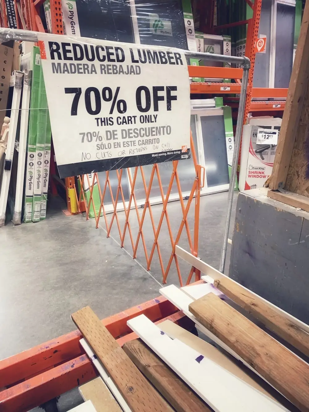 home depot clearance section