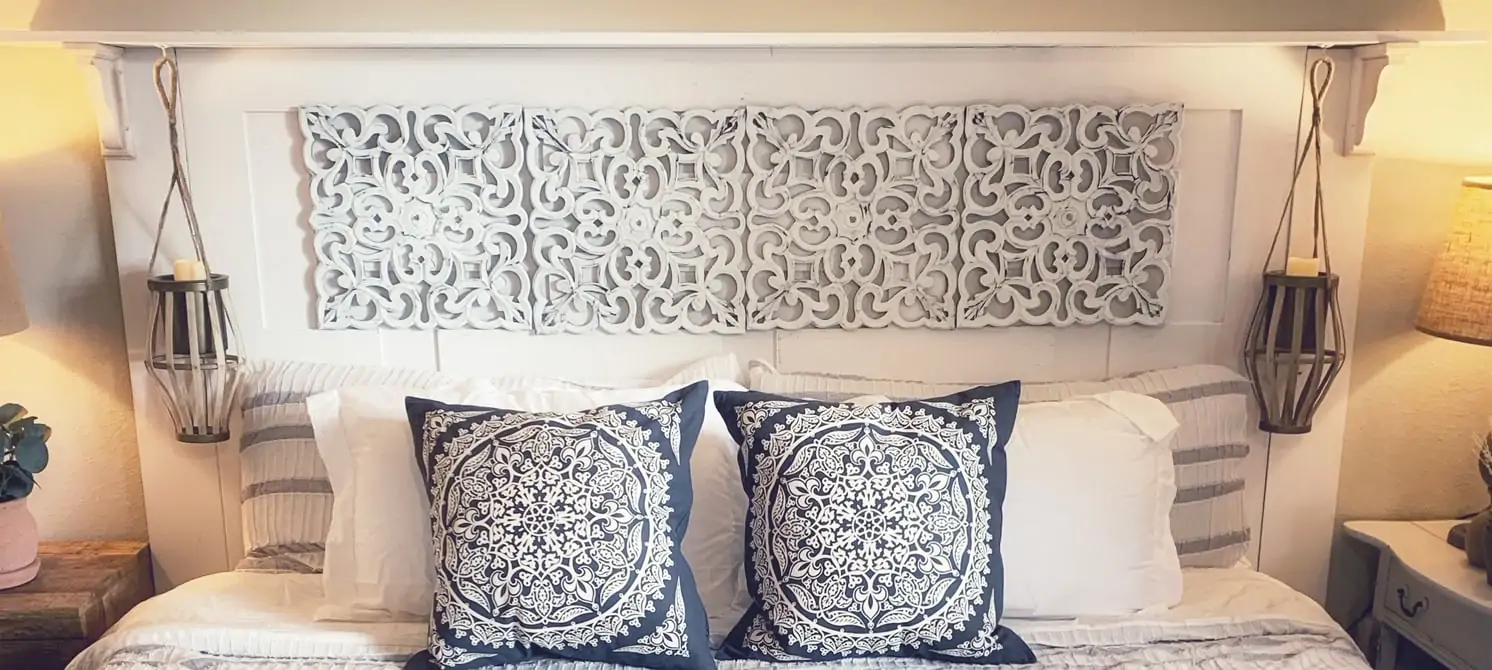 DIY Carved Wood Headboard