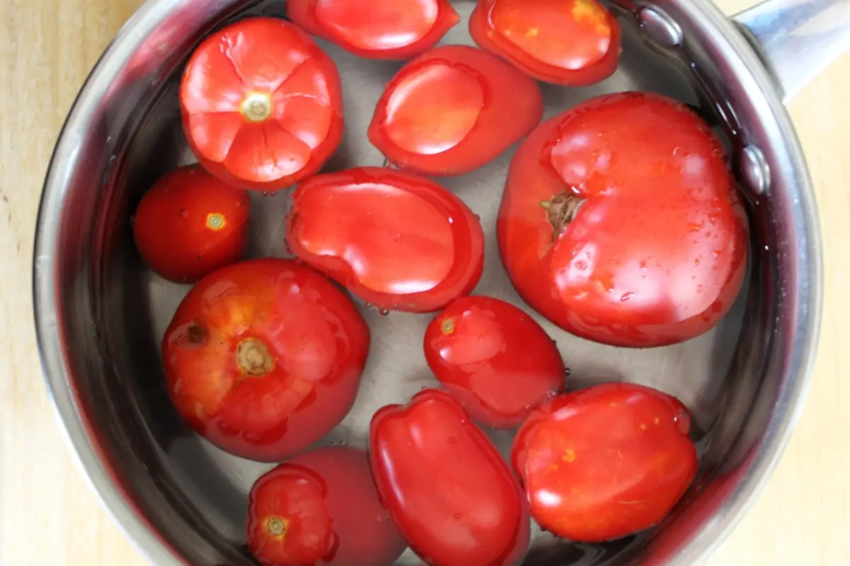 Homemade Spaghetti Sauce boiling tomatoes