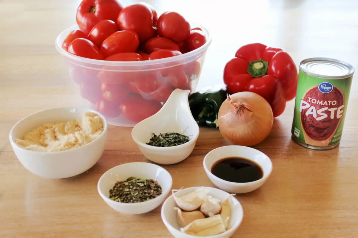 Ingredients for Homemade Spaghetti Sauce