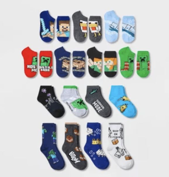 Minecraft advent socks