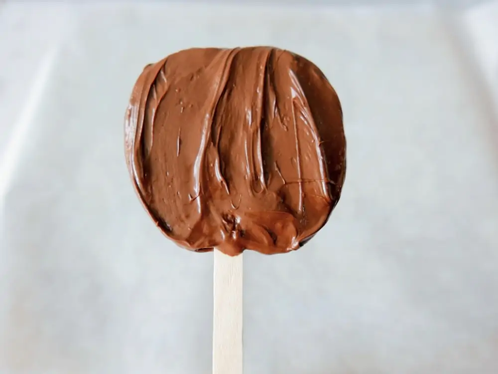 Chocolate covered apples for caramel apple pops