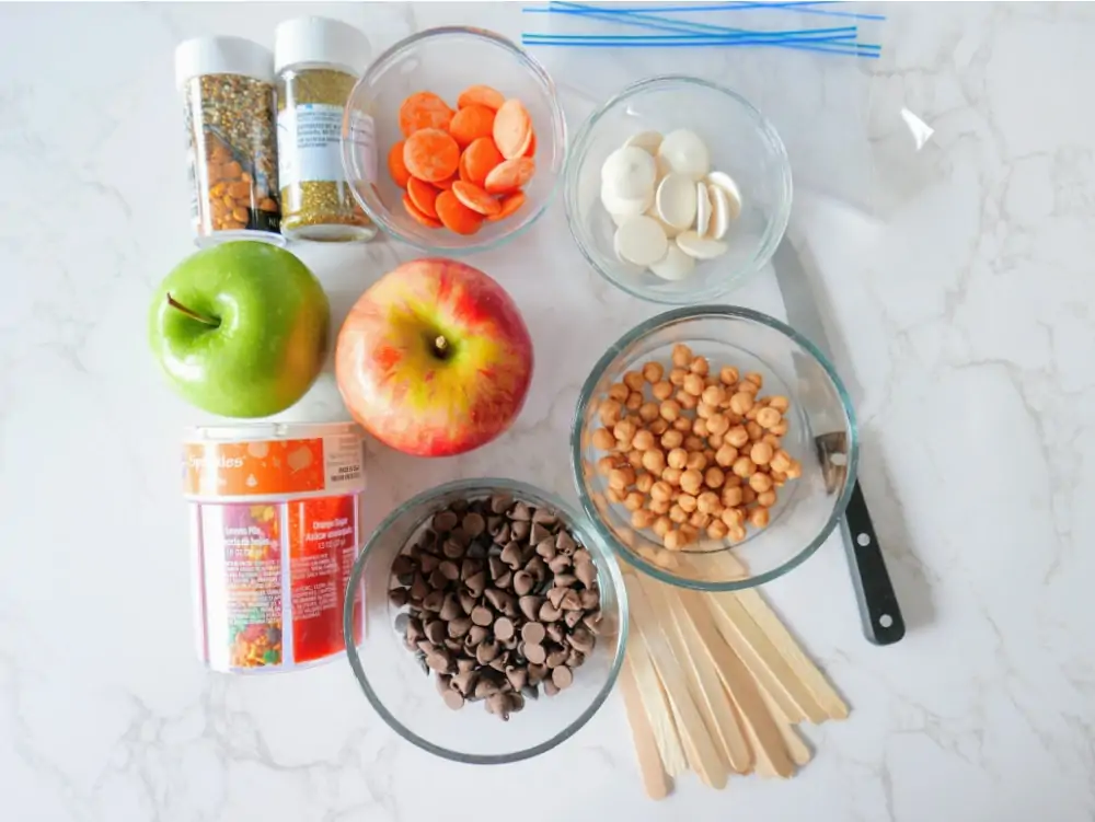 Ingredients for Caramel Apple Pops