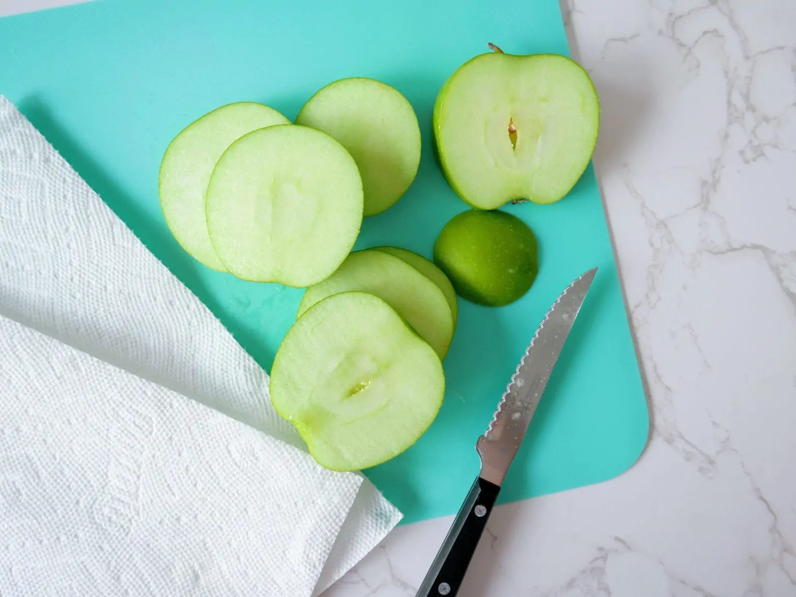 Slicing the Apple for Caramel Apple Pops