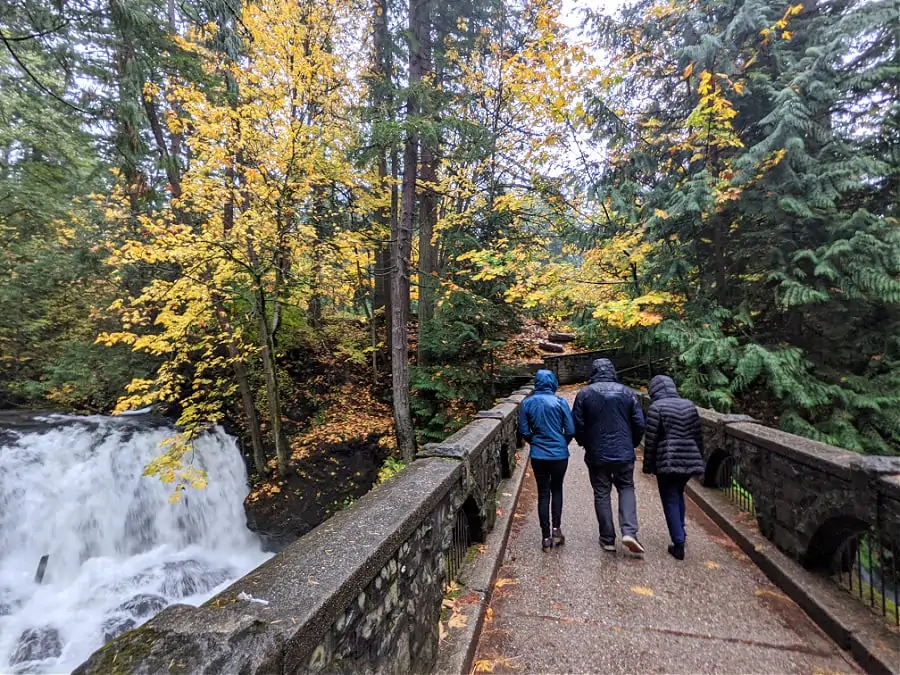 Whatcom Falls in the Rain in the fall