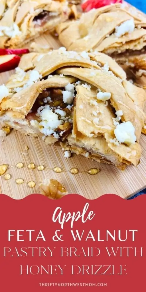 Apple, Feta & Walnut Pastry Braid with Honey Drizzle Recipe