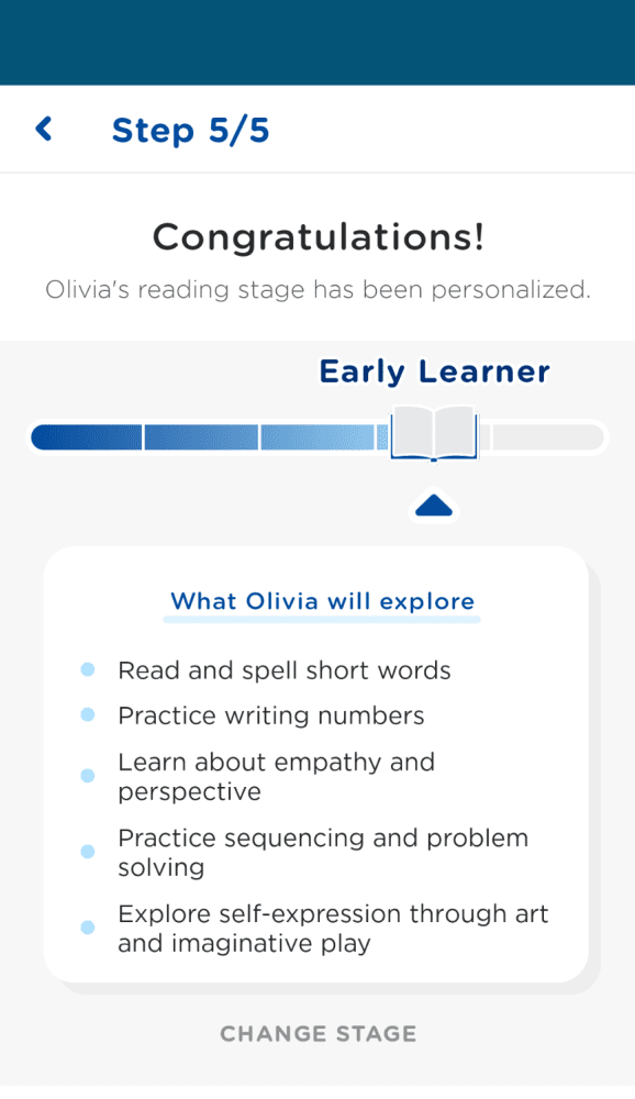 Determining literacy level for Homer App