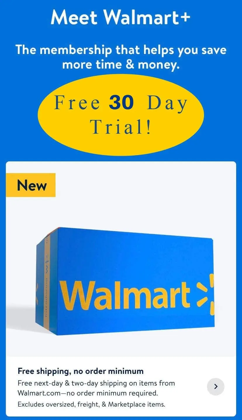 Walmart plus free trial