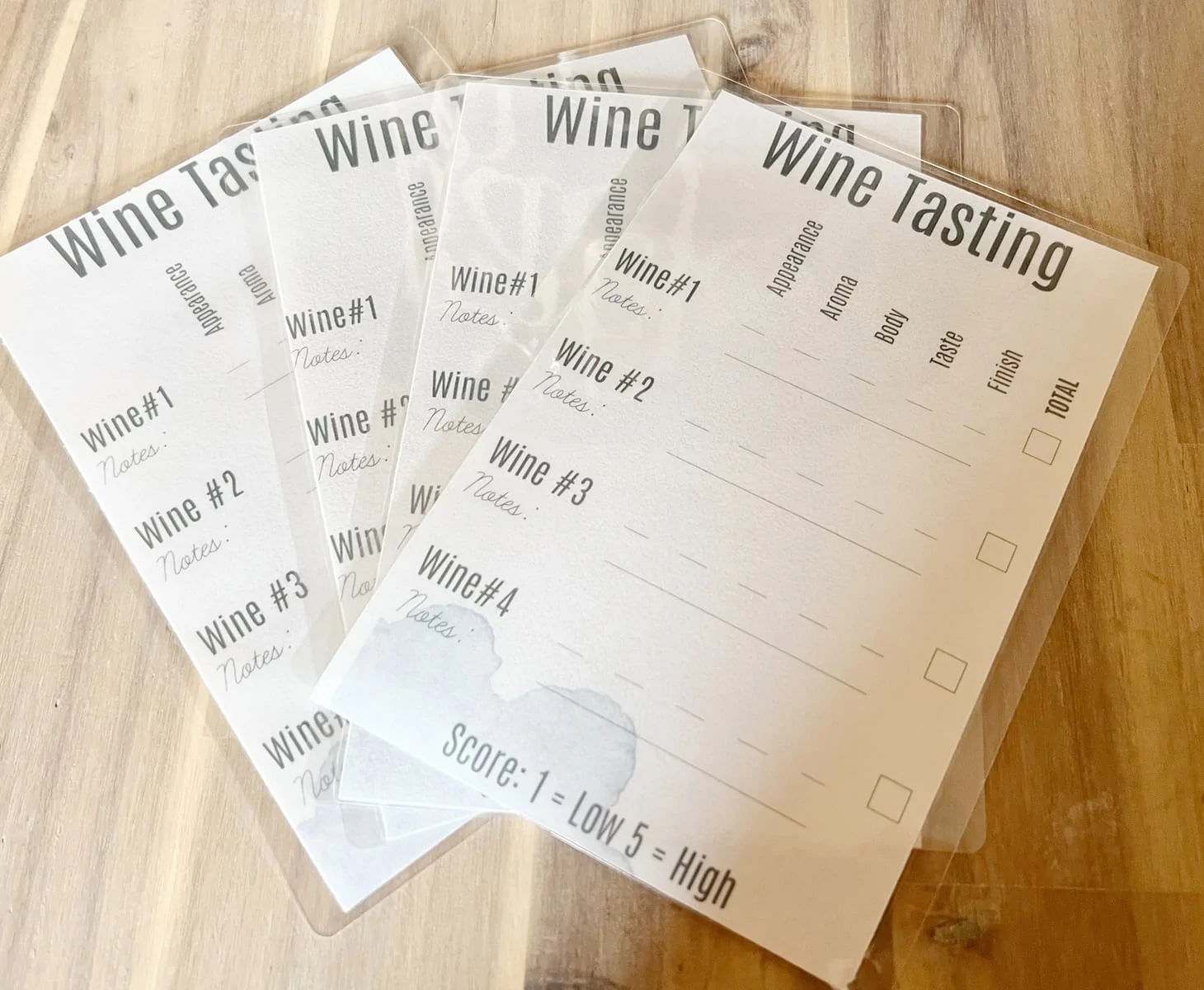 printable wine tasting sheets