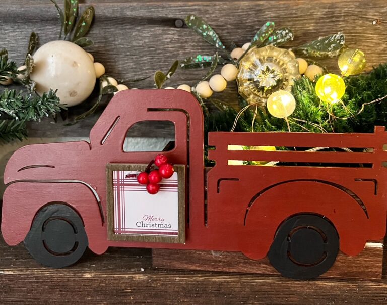 Dollar Store Red Truck Christmas Craft – So Fun to Make & So Cute!