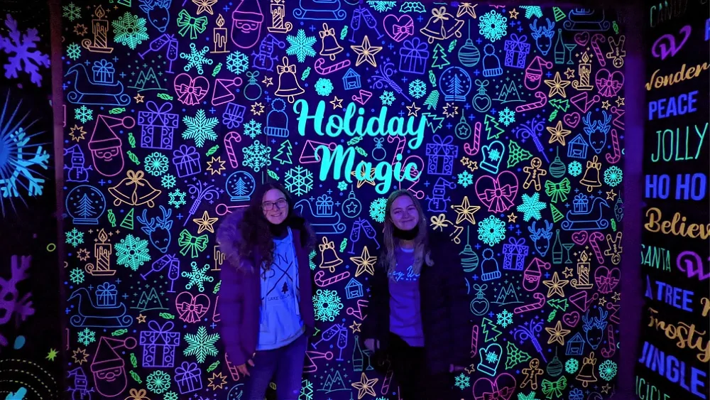 Black Light Selfie Room at Holiday Magic