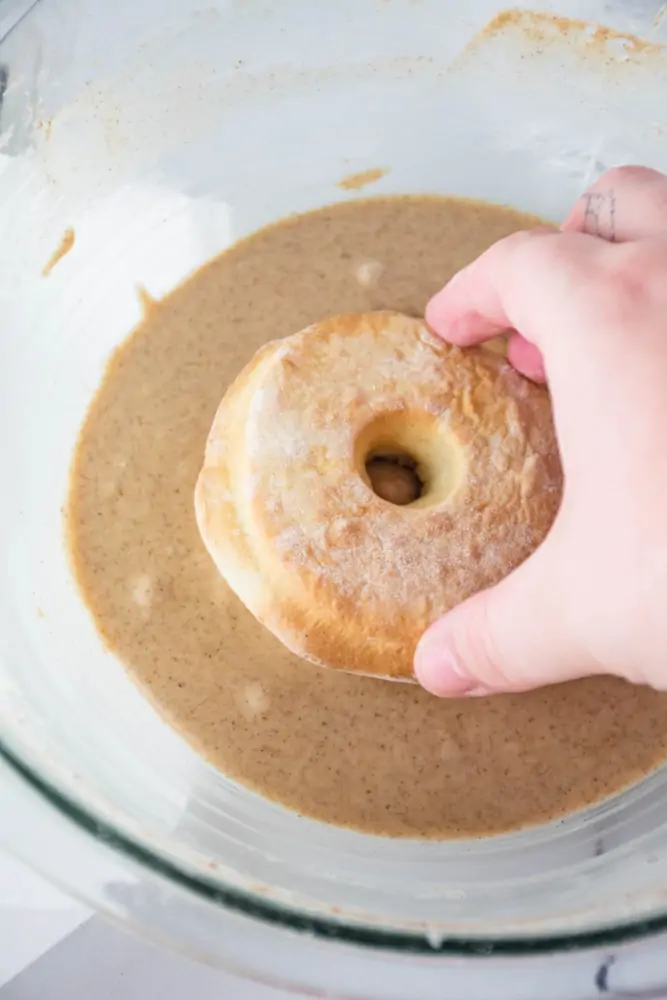 Eggnog Donuts dipped in icing