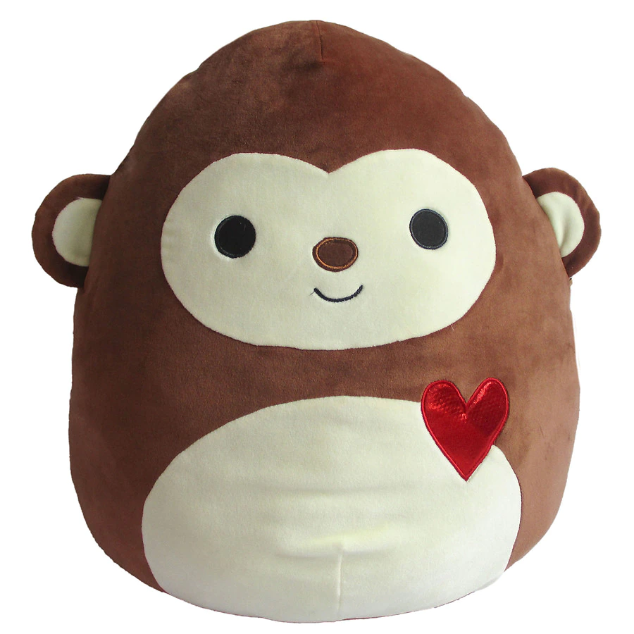 Monkey with a heart squishmallow