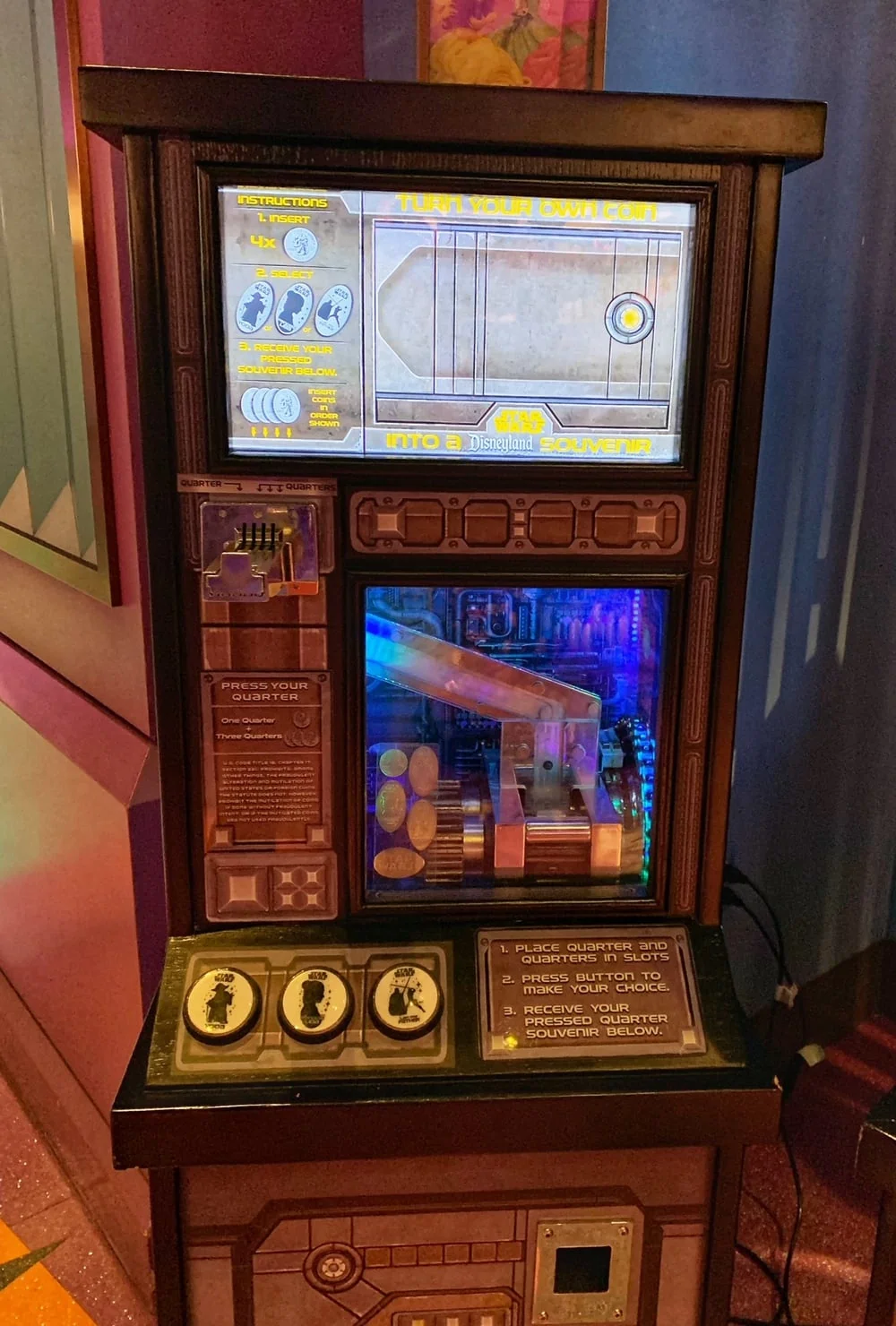 Disneyland pressed coin machine