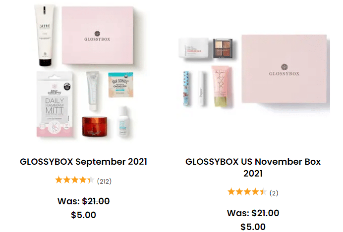 Glossybox beauty box for $5
