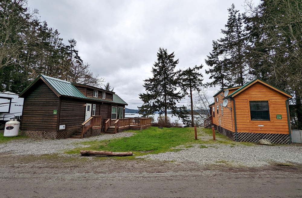 Beach cabins at La conner campground