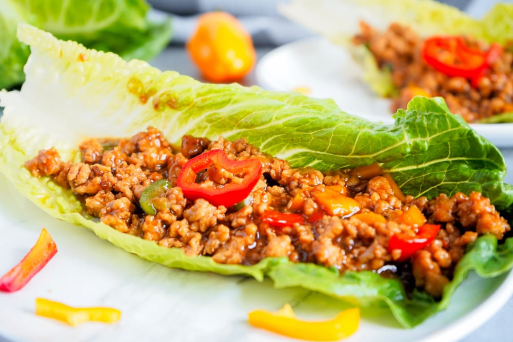 Close up of Chicken Lettuce Wraps