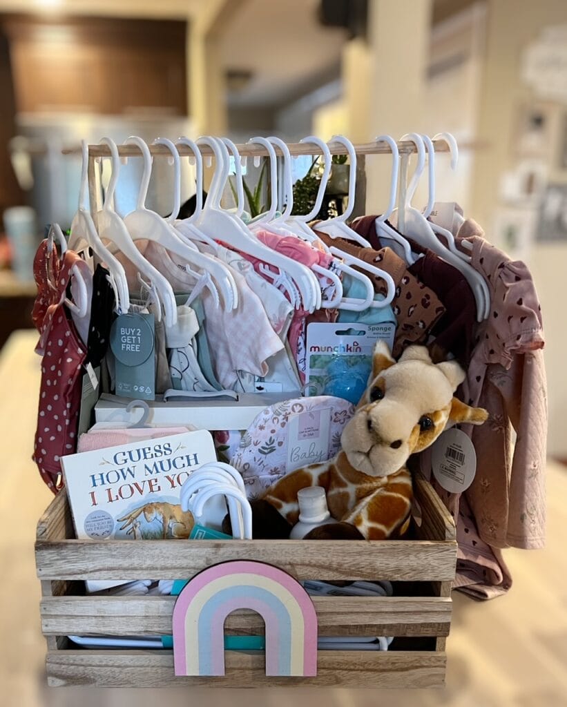 Make A Baby Crate Closet for Baby Shower Gift!